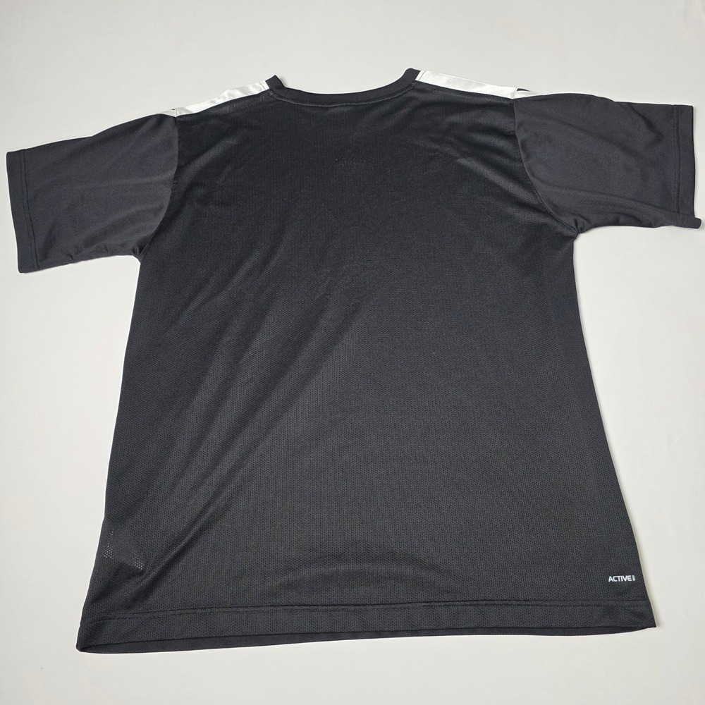 Adidas T-Shirt Men Large Black Active 360 Short Sleeve AZB004 Stripe Athletic - Picture 11 of 13